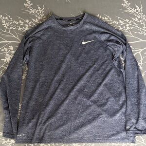 Nike Men's Heathered Blue Long Sleeve Tee